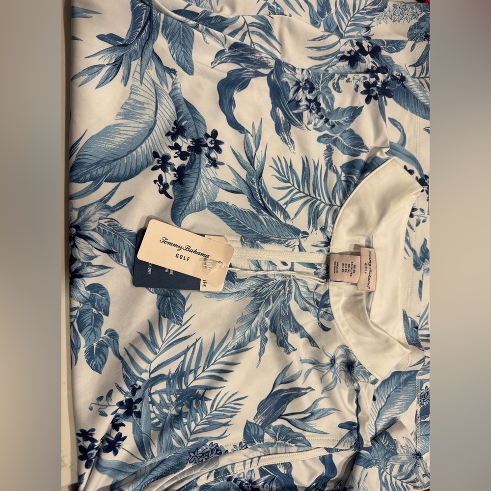 TOMMY BAHAMA Upf 50 Golf Quarter Zip Slim Tank Top - Picture 2 of 6